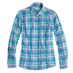 J. Crew Plaid Flannel Boy Button Down Shirt